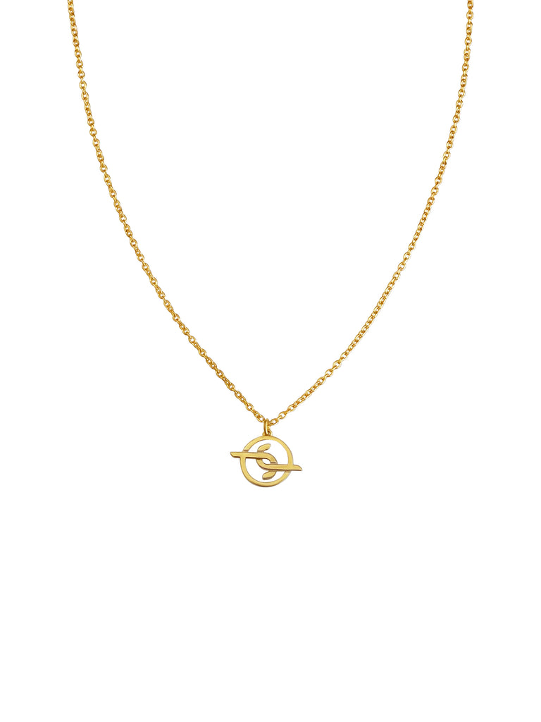 Australian Solid Sterling Silver Gold Plated Joya Jewellery Logo Pendant on Necklace