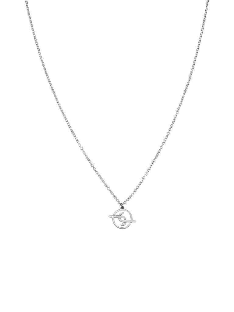 Australian Solid Sterling Silver designer necklace Joya Jewellery Logo Pendant on silver chain